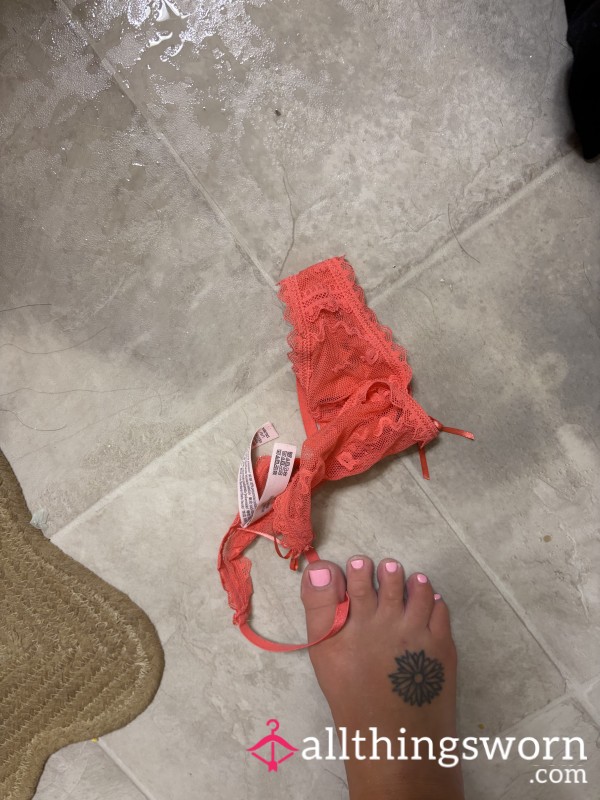 Peach Lacey Thong