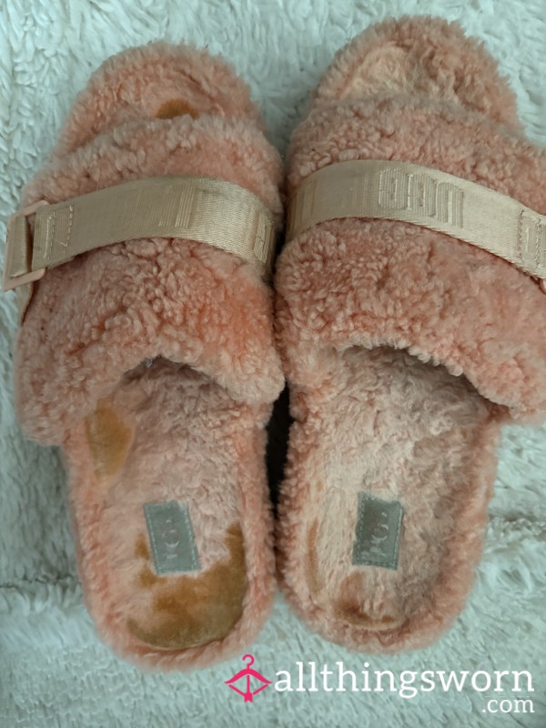 Peach Platform Ugg Slippers