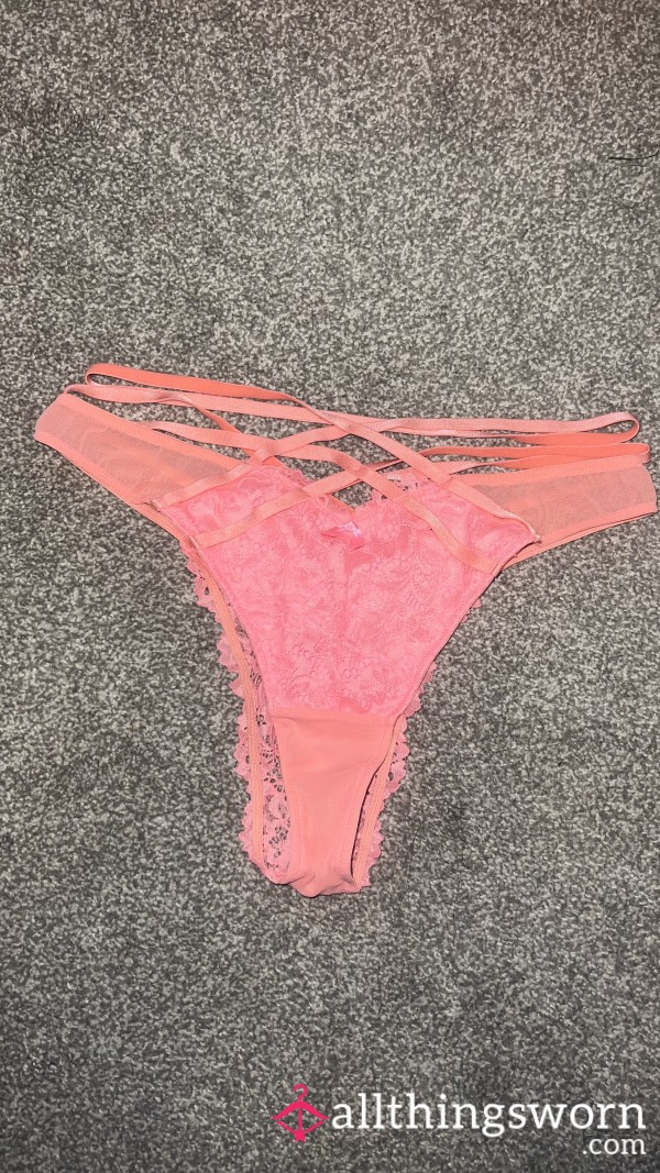 Peach Worn Lacey Panties