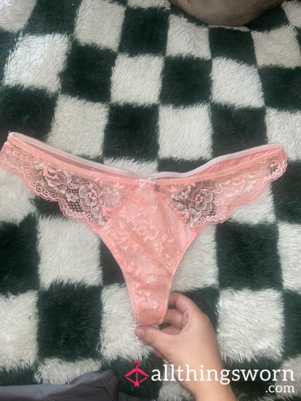 Peach/Pink Thongs Size 14 Ann Summers- Comes With 24Hour Wear