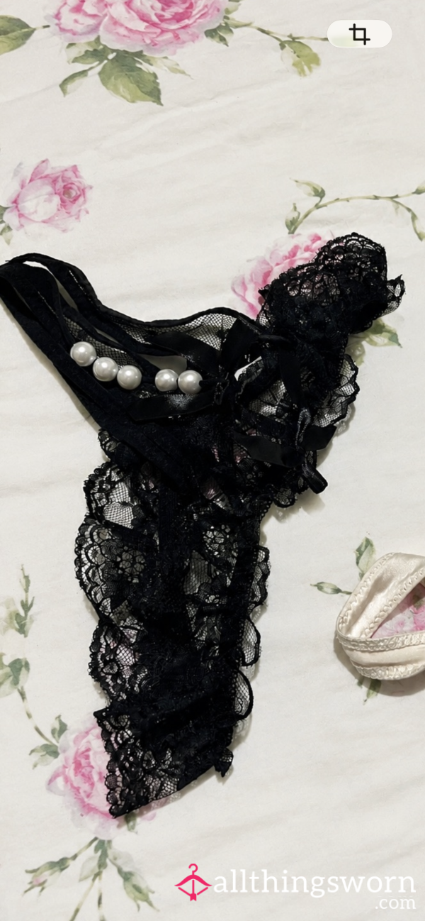 Pearl And Lace Thong