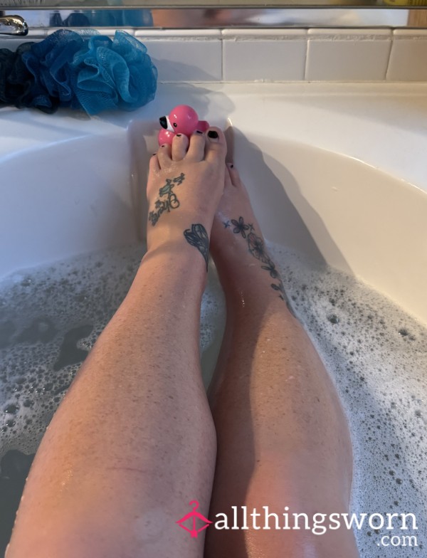 Pedicure Needed,  Getting My Filthy Feet Clean With Suds.