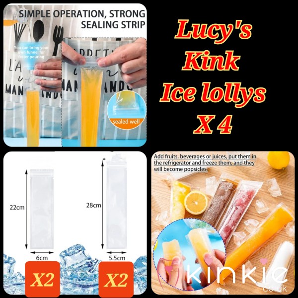 P** LOVERS TREAT, LUCY'S KINK ICE LOLLY POPS X 4