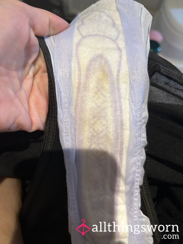 P** Lemonade Stained Incontinence Pad Fresh P** Worn For 24 Hours