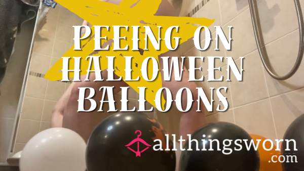 P**ing On Halloween Balloons
