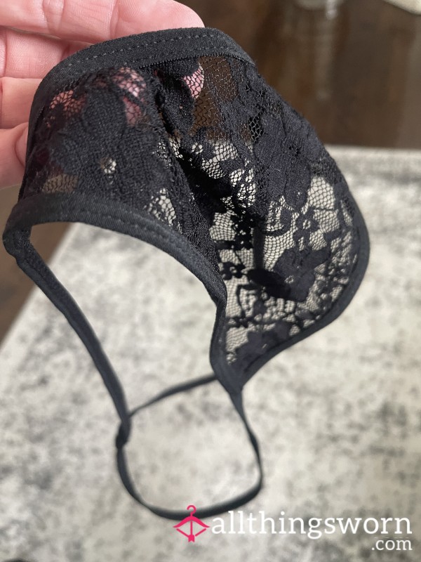 🖤 P**k-a-Boo Lace Thong – Naughty But Nice 🖤