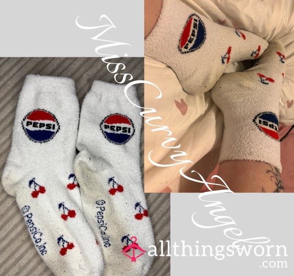 Pepsi Thick White Socks (postage Included In Price) (customisable)