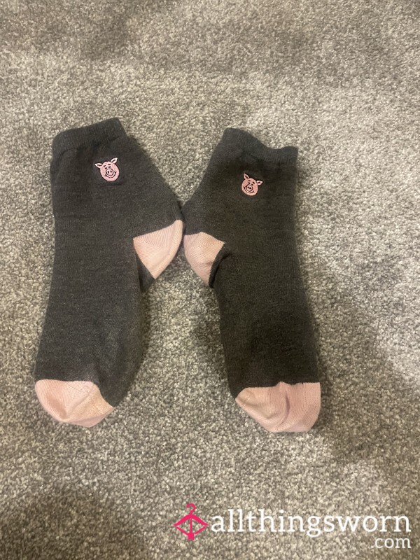 Percy Pig Grey Socks