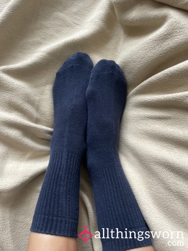 Fresh Worn Blue Socks - Soft Cotton - Discreet Shipping