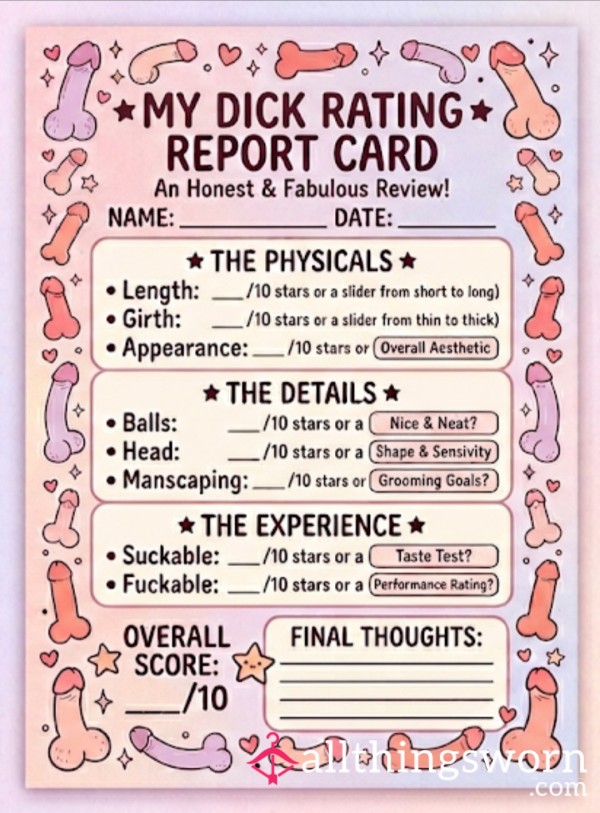 🍆 Personalised D*ck Score Rating Service 🍆