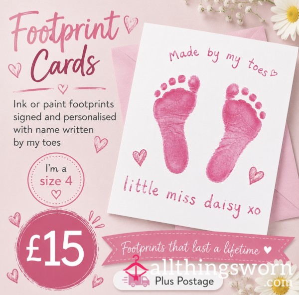 🌸 Personalised Footprint Cards By Little Miss Daisy Xo 🌸