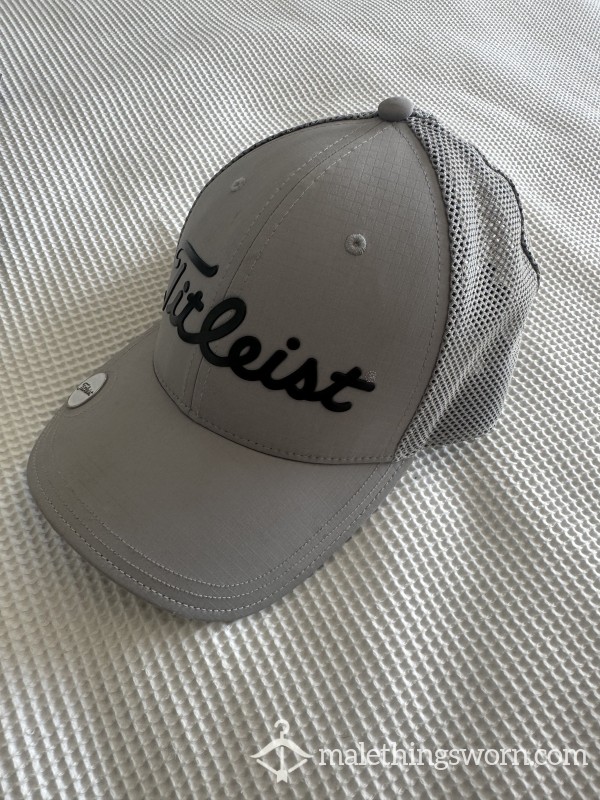 Personally Worn Grey Titleist Golf Cap 🏌️‍♂️😈 Custom-Worn Just For You