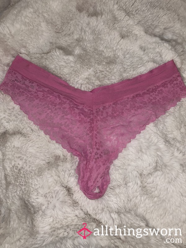 Personally Worn Pink Lace Thongs 💕 Soft, Sheer & Lightly Perfumed