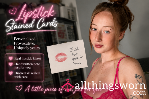 Physical Lipstick Stained Cards With Handwritten Note 💋💄