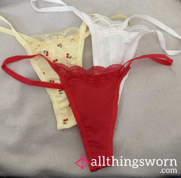 Pick Your Pair 💋 Xs Thong Collection- Red, Yellow And Cherries Or White 💌