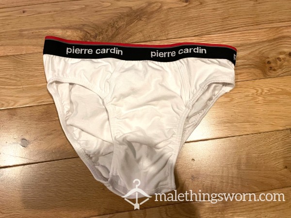 Pierre Cardin Tight Fitting White Hip Briefs (S) - Ready To Be Customised For You