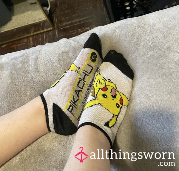 Pikachu Pokemon 24 Hour Worn Ankle Socks