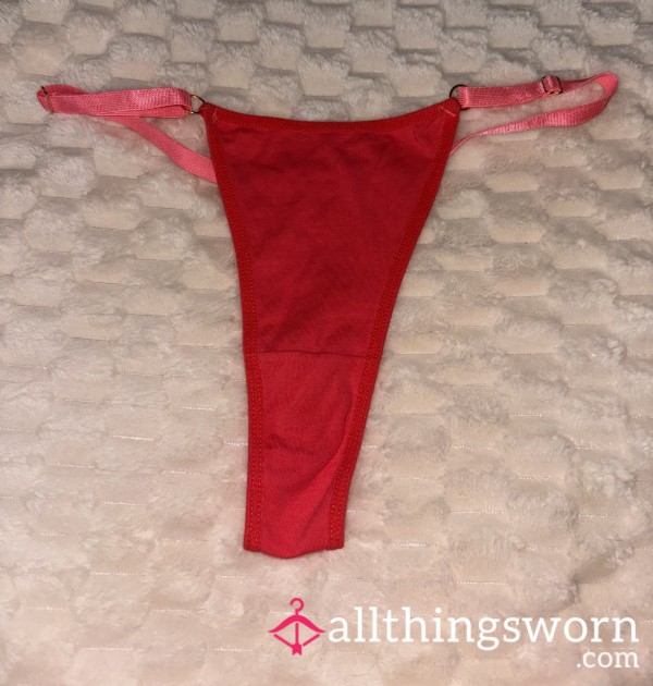 Pink Adjustable Cotton Thong