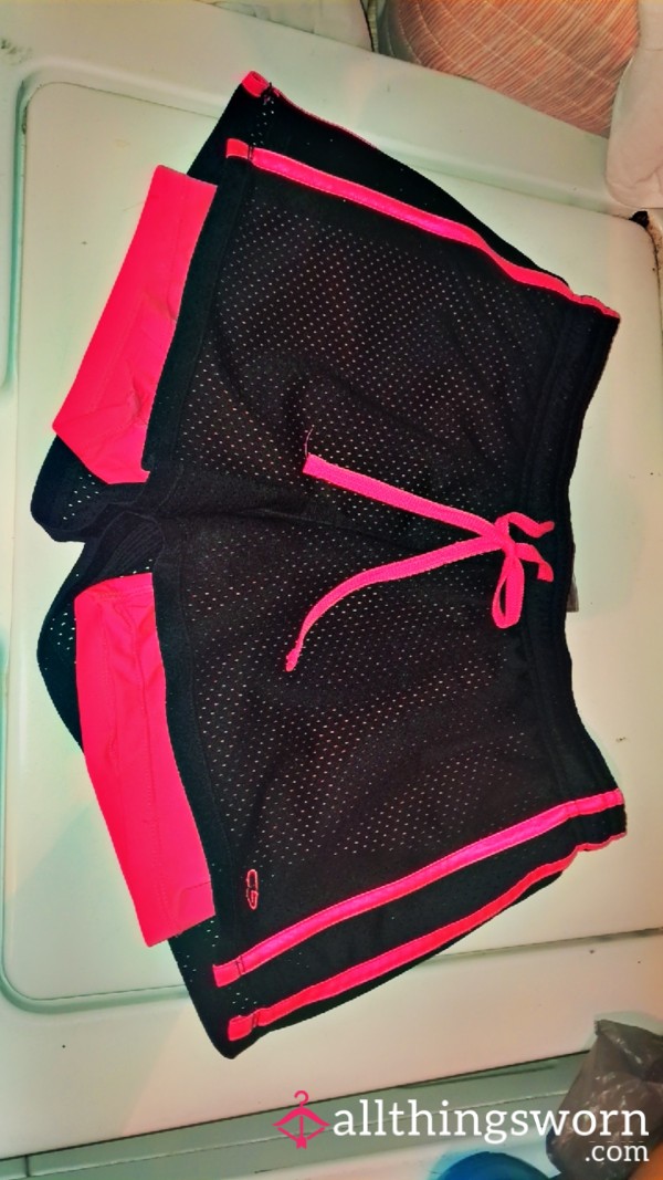 Pink And Black Gym Shorts