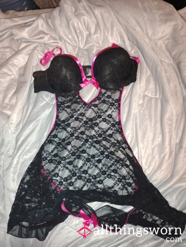 Pink And Black Nightie