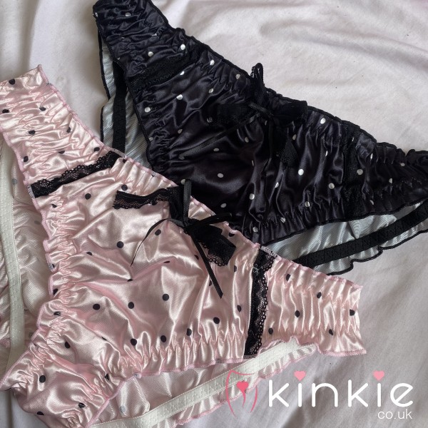 PINK AND BLACK SATIN PANTIES AVAILABLE👀💕🖤