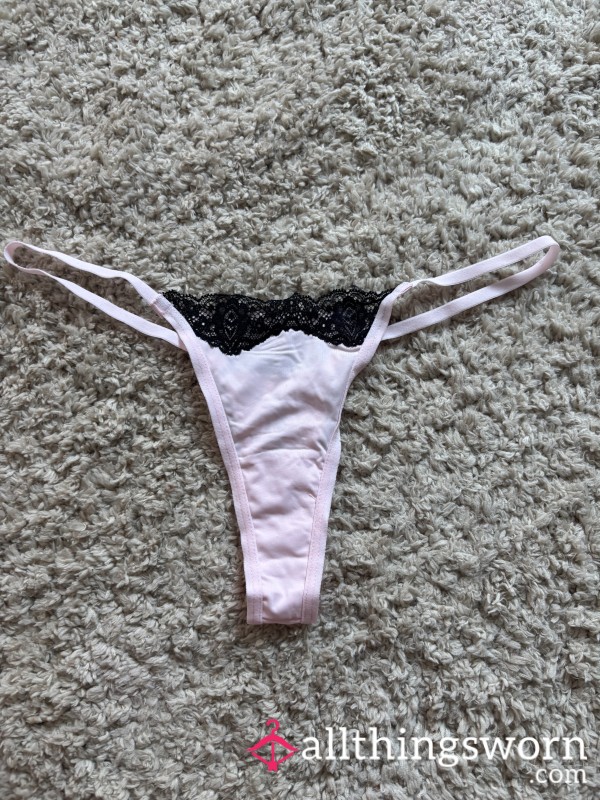 Pink And Black Thong