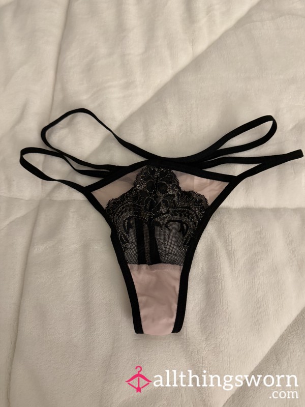 Pink And Black Thong