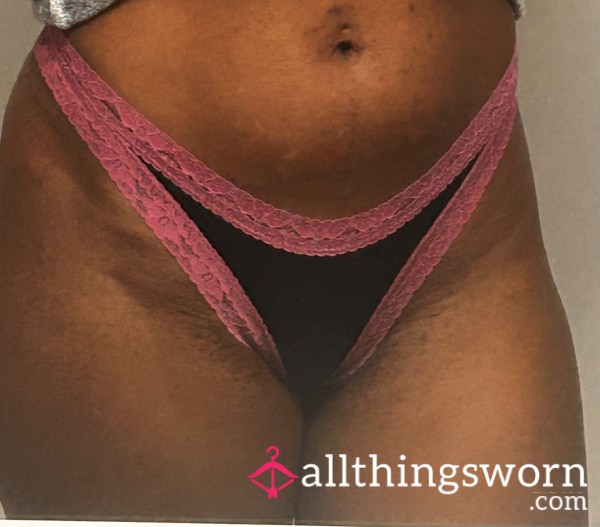 Pink And Black Thong
