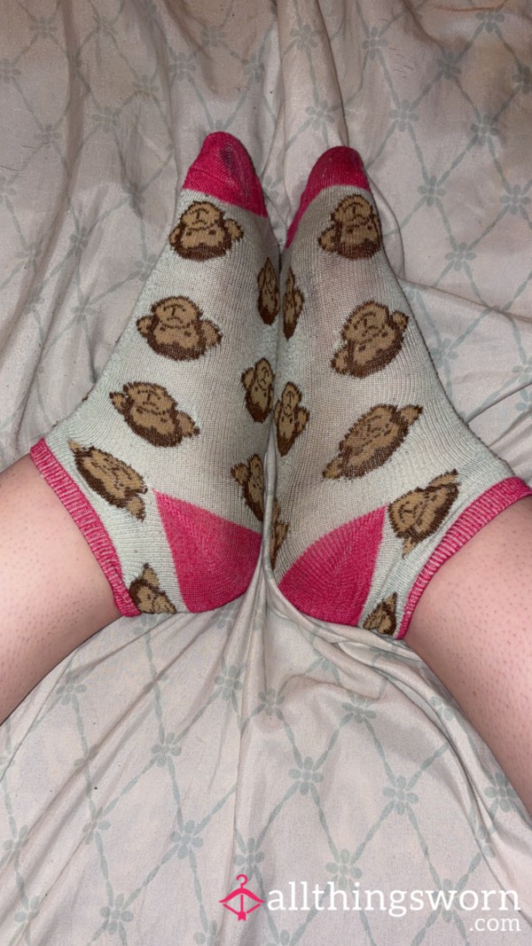 Pink And Blue Monkey Socks