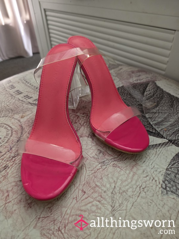 Pink And Clear Heels