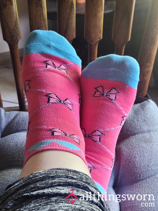 Pink And Light Blue With Pink Bows