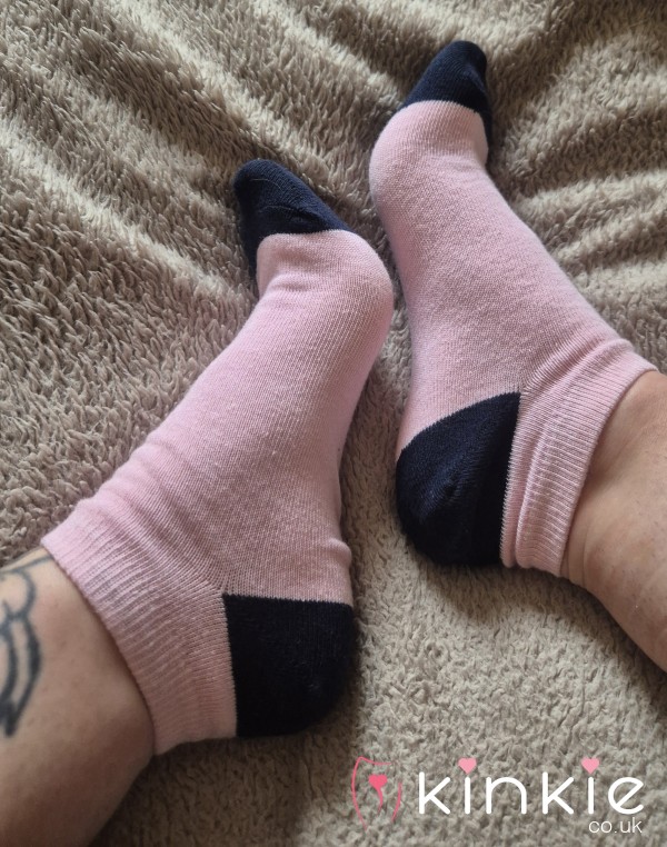 Pink And Navy Ankle Socks