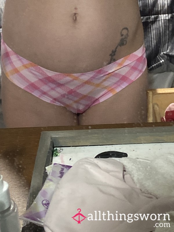 Pink And Orange Checkered Panties