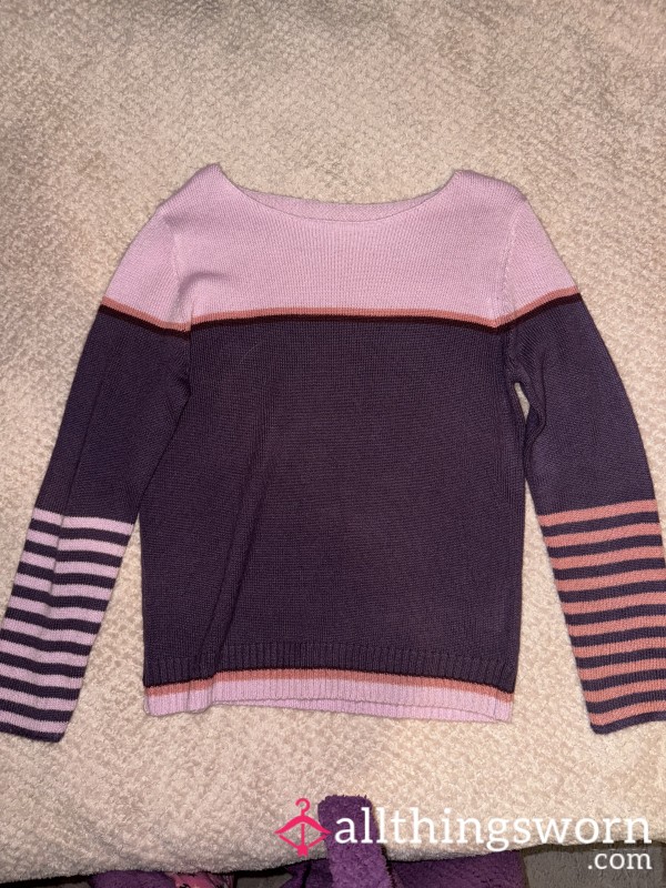Pink And Purple Wool Jumper