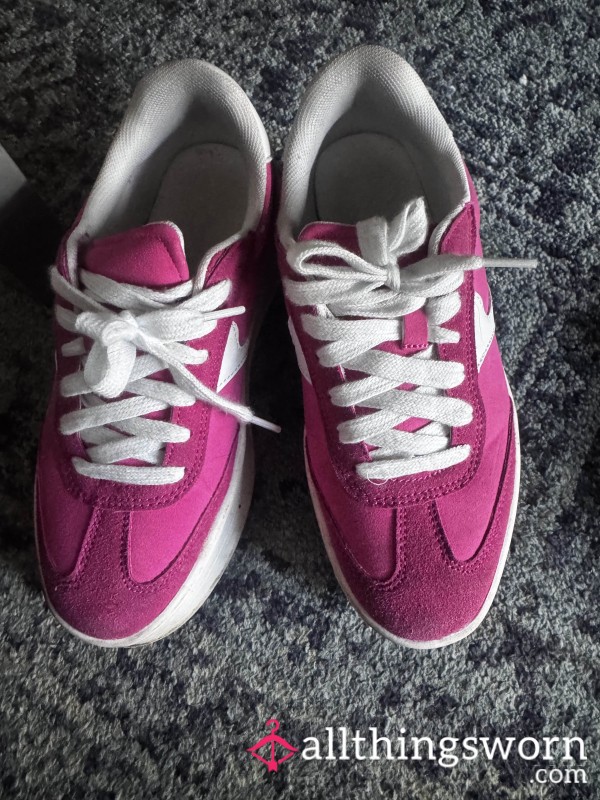 Pink And White Sneakers Well Worn 1+ Year Women's 8