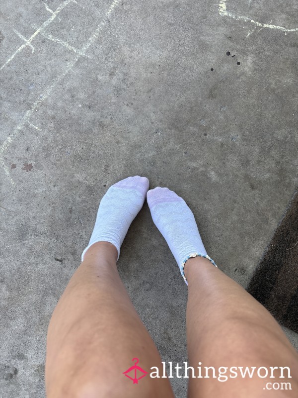 Pink And White Socks