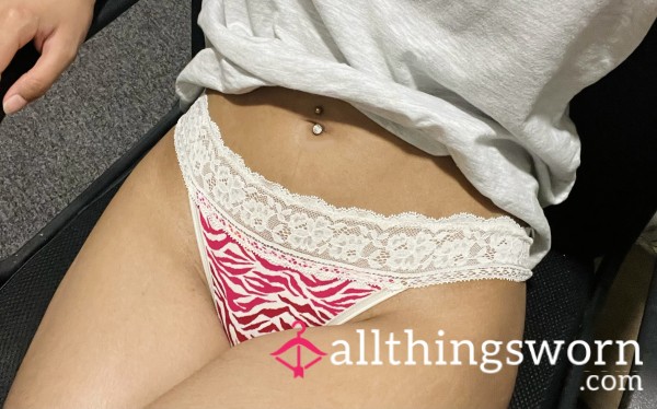Pink And White Thong