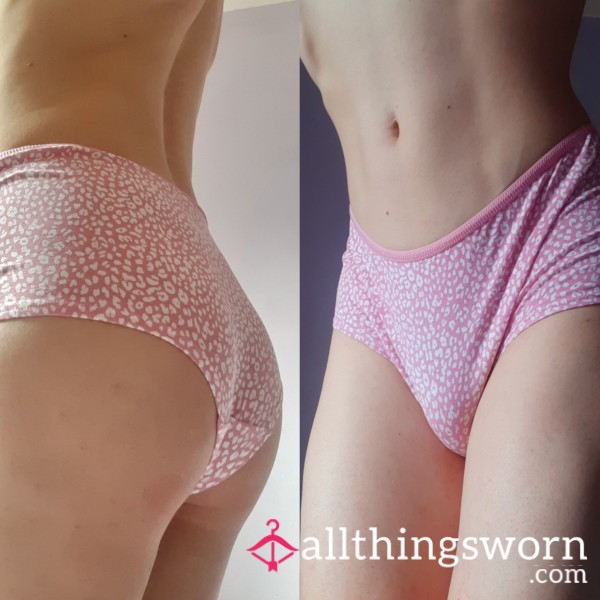 Pink Animal Print Cute Cotton Panties Worn By T Goddess 🏳️‍⚧️😈