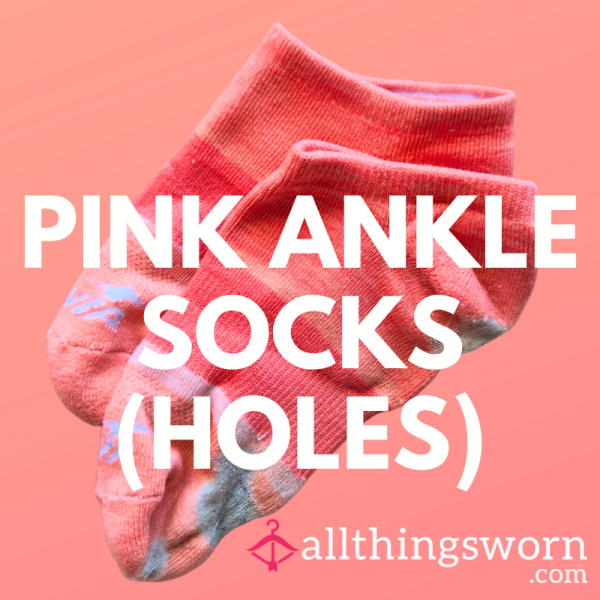 Pink Ankle Socks (holes) - These Are So WELL LOVED That They Are Nearly Falling Apart 🥲