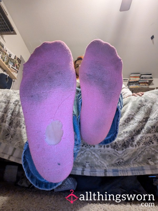 Pink Ankle Socks With Hole In The Sole