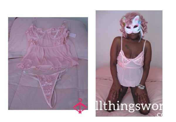 Pink Babydoll Set -- Cute + Very S**y!!