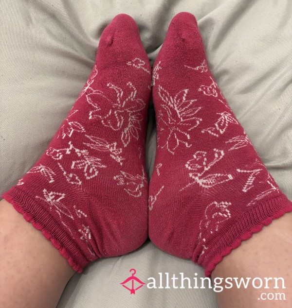Pink Bamboo Flor*l Socks - Perfectly Scented