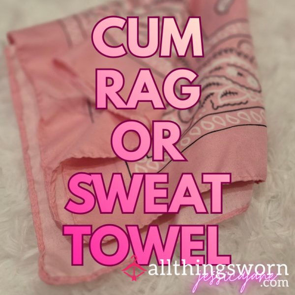 PINK BANDANA USED AS A CLEAN UP RAG OR SWEAT TOWEL