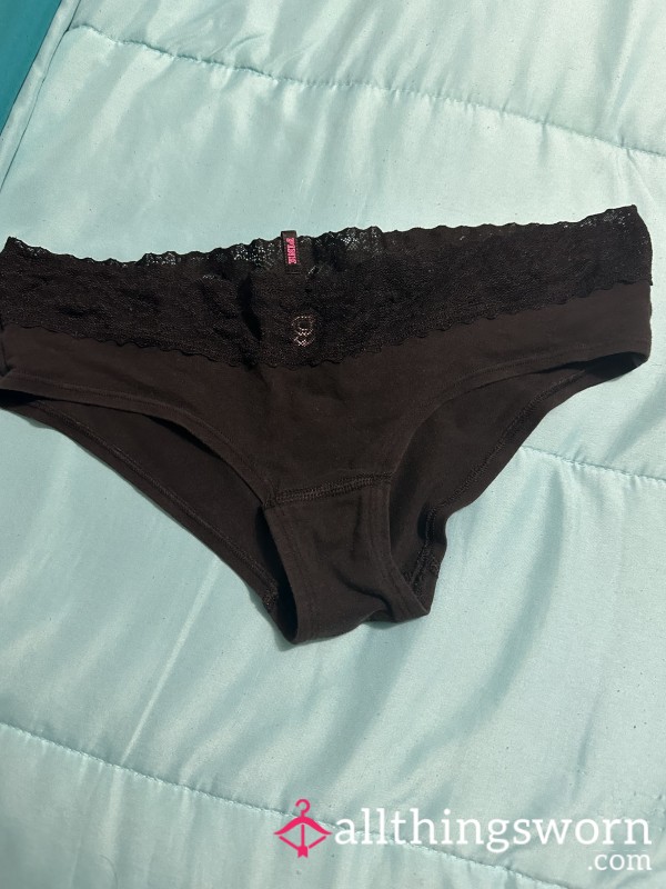 PINK Black And Lace Trim Cheeky