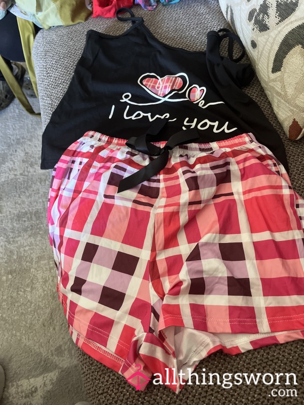 Pink & Black Checkered Pajama Set