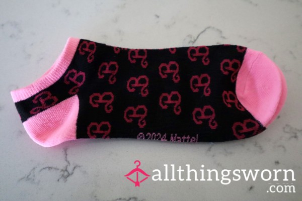 Pink & Black Lowcut Barbie Socks