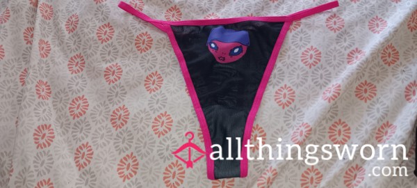 Pink & Black Mesh Alien 👽 Thong Size- L