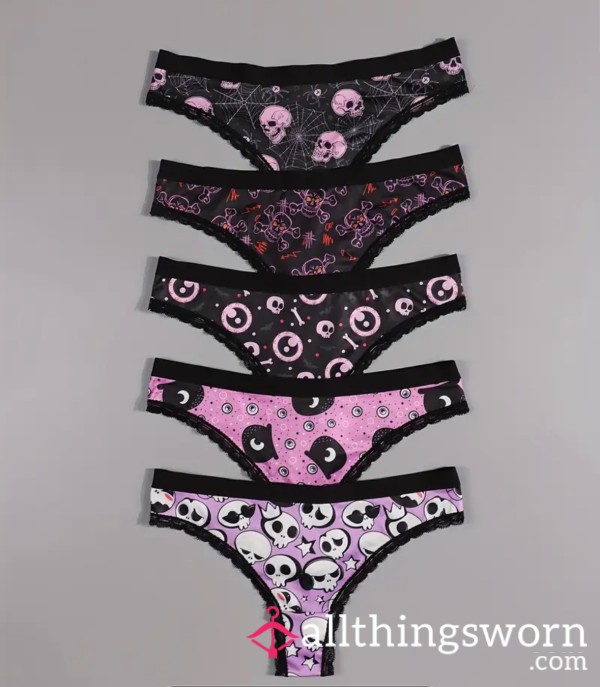 Pink & Black Sp**ky / Goth Lace Panties