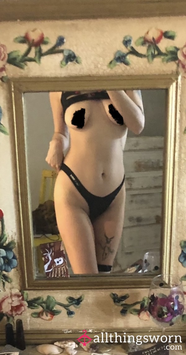 Pink Black Thong