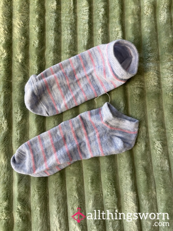 Pink & Blue Striped Socks
